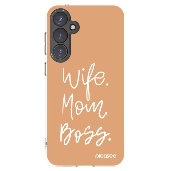 Picasee silikonový průhledný obal pro Samsung Galaxy S23 FE S711B - Boss Mama