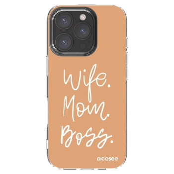 Picasee silikonový průhledný obal pro Apple iPhone 16 Pro - Boss Mama