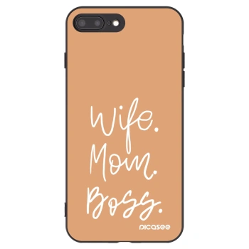 Picasee silikonový černý obal pro Apple iPhone 8 Plus - Boss Mama