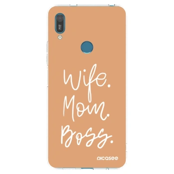 Picasee silikonový průhledný obal pro Huawei Y7 2019 - Boss Mama