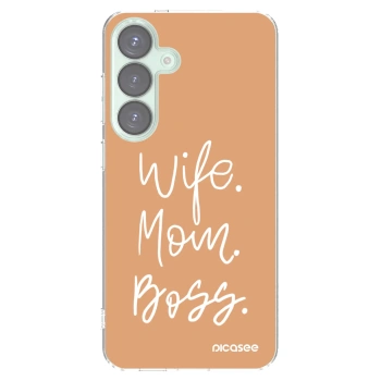 Picasee silikonový průhledný obal pro Samsung Galaxy S25+ 5G - Boss Mama