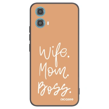 Picasee silikonový černý obal pro Motorola Moto G34 5G - Boss Mama