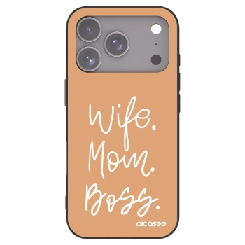 Picasee silikonový černý obal pro Apple iPhone 17 Pro - Boss Mama