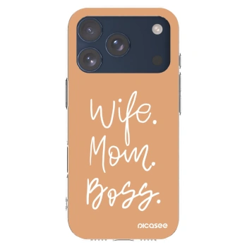 Picasee silikonový průhledný obal pro Apple iPhone 17 Pro - Boss Mama