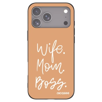 Picasee silikonový černý obal pro Apple iPhone 17 Pro Max - Boss Mama