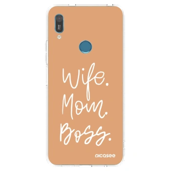 Picasee silikonový průhledný obal pro Huawei Y6 2019 - Boss Mama