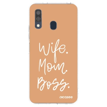Picasee silikonový průhledný obal pro Samsung Galaxy A40 A405F - Boss Mama