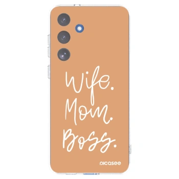 Picasee silikonový průhledný obal pro Samsung Galaxy S25 FE 5G - Boss Mama