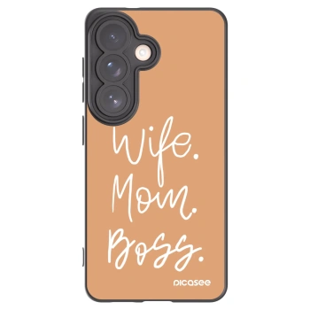 Picasee silikonový černý obal pro Samsung Galaxy S26 - Boss Mama