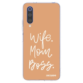 Picasee silikonový průhledný obal pro Xiaomi Mi 9 SE - Boss Mama
