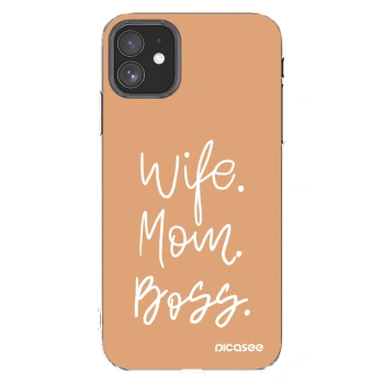 Picasee silikonový průhledný obal pro Apple iPhone 11 - Boss Mama