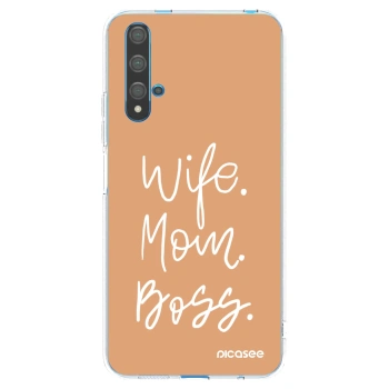 Picasee silikonový průhledný obal pro Huawei Nova 5T - Boss Mama
