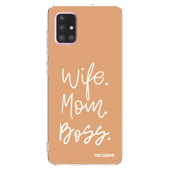Picasee silikonový průhledný obal pro Samsung Galaxy A71 A715F - Boss Mama