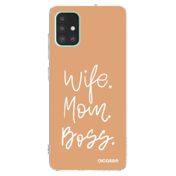 Picasee silikonový průhledný obal pro Samsung Galaxy A51 A515F - Boss Mama