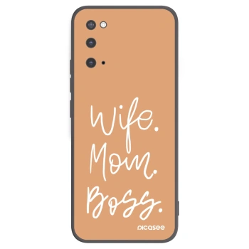 Picasee silikonový černý obal pro Samsung Galaxy S20 G980F - Boss Mama