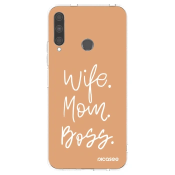 Picasee silikonový průhledný obal pro Huawei P40 Lite E - Boss Mama