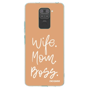 Picasee silikonový černý obal pro Xiaomi Redmi Note 9 - Boss Mama
