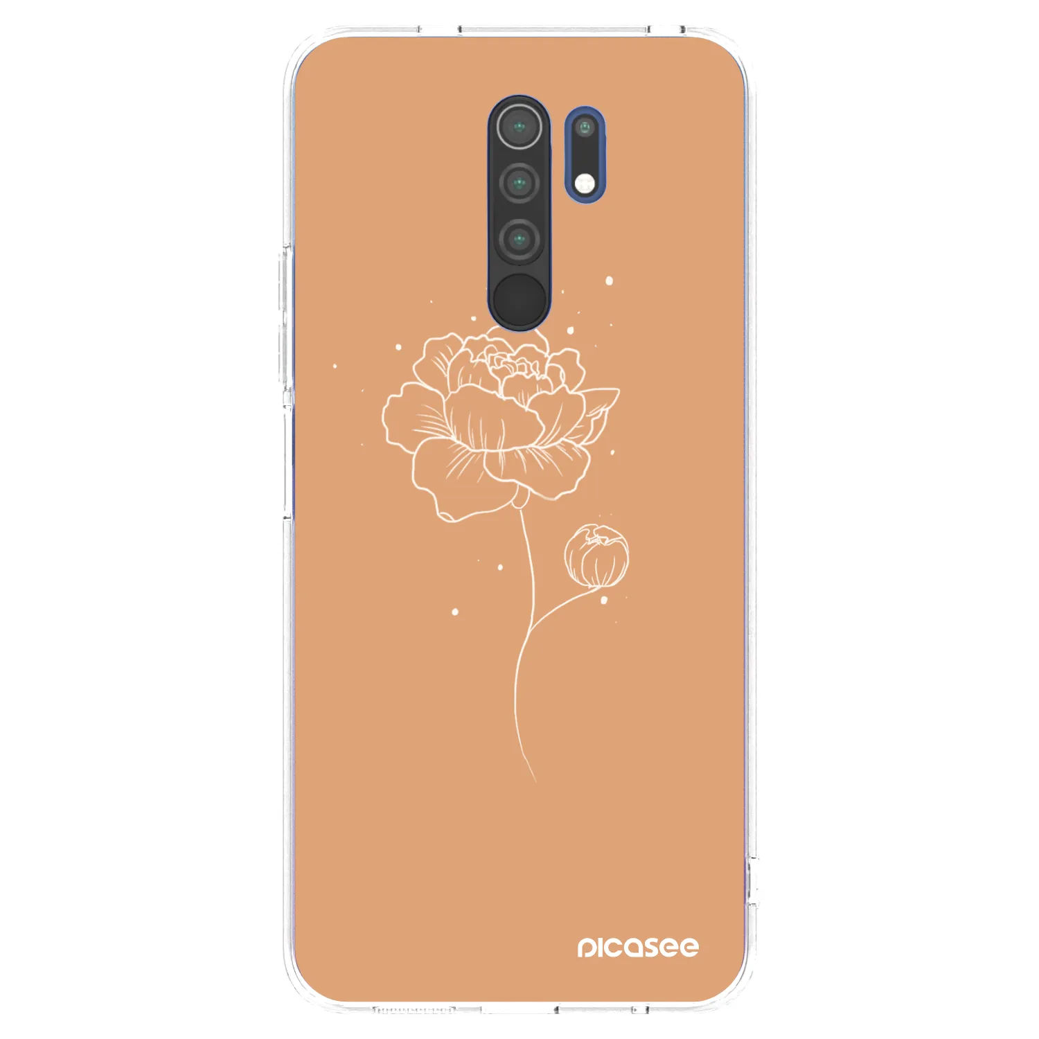 Picasee silikonový průhledný obal pro Xiaomi Redmi 9 - Peonies