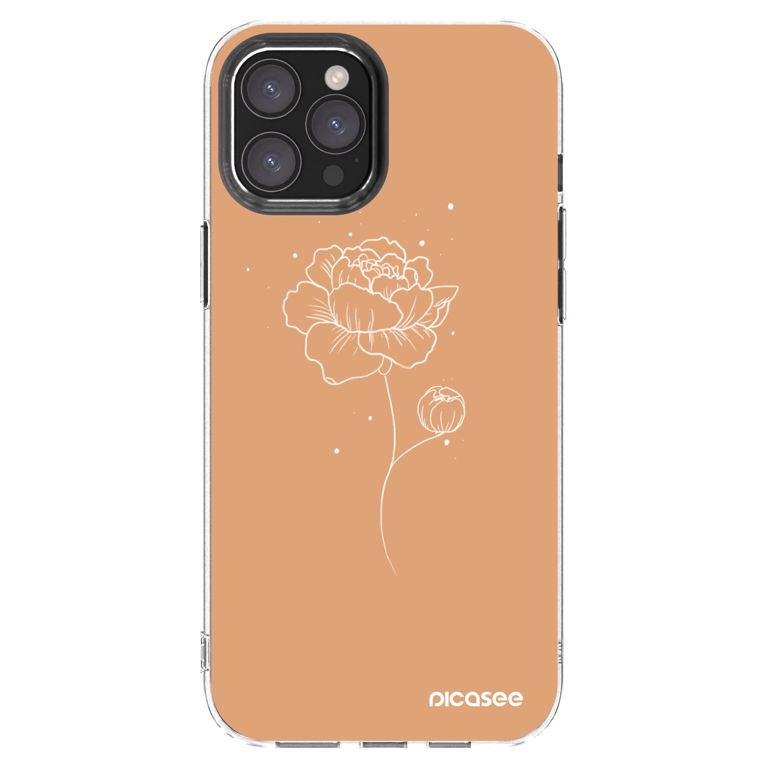 Picasee silikonový průhledný obal pro Apple iPhone 12 Pro Max - Peonies
