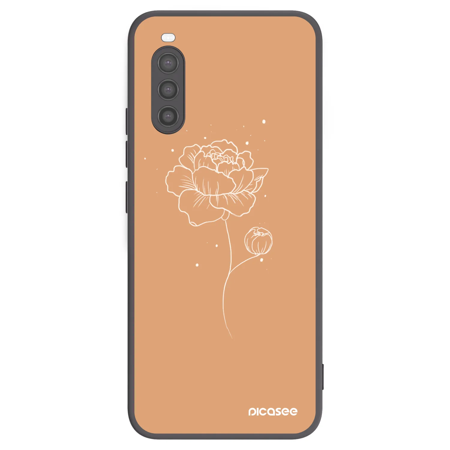 Picasee silikonový černý obal pro Sony Xperia 10 II - Peonies