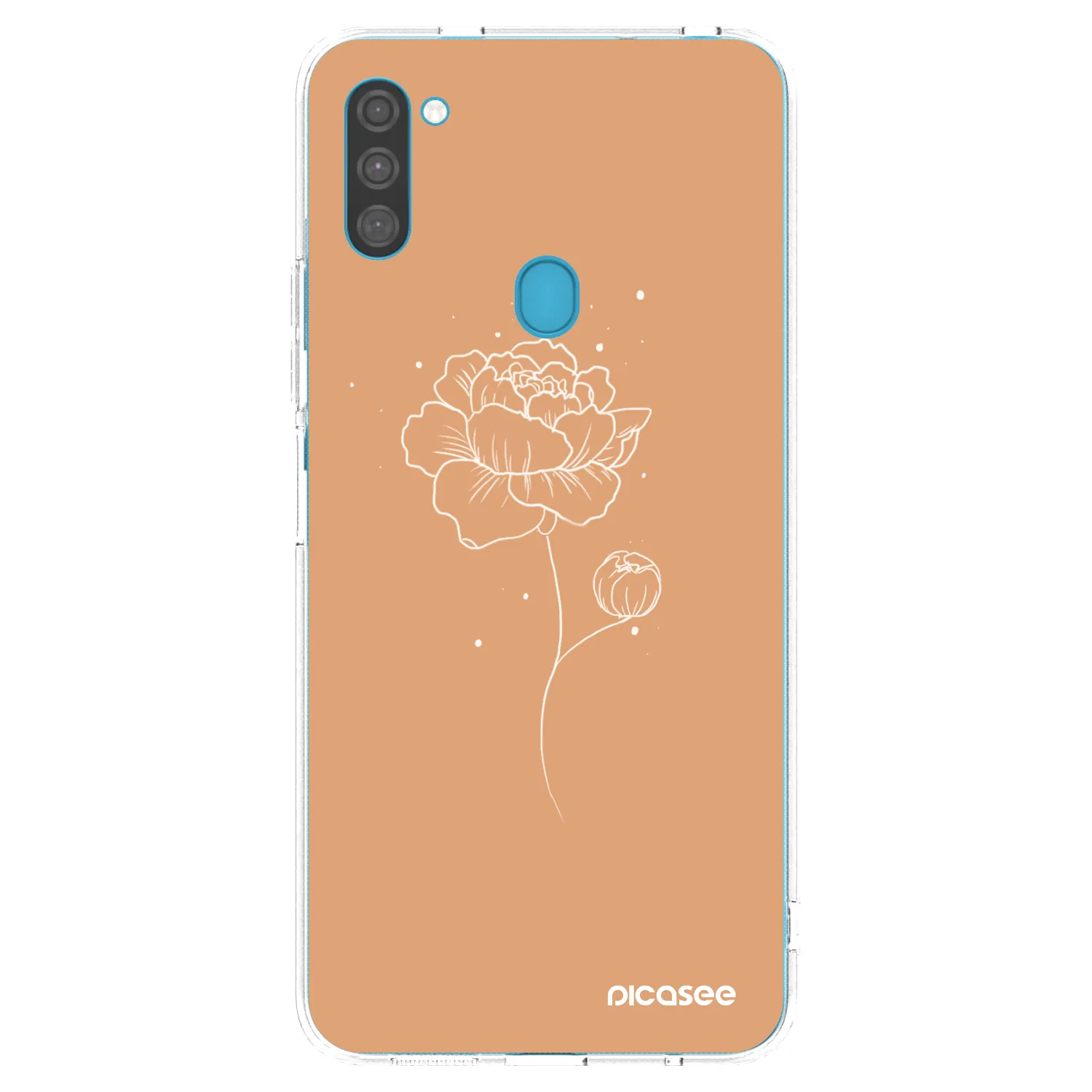 Picasee silikonový průhledný obal pro Samsung Galaxy M11 - Peonies