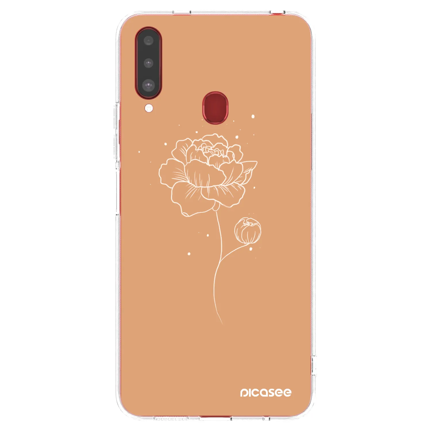 Picasee silikonový průhledný obal pro Samsung Galaxy A20s - Peonies