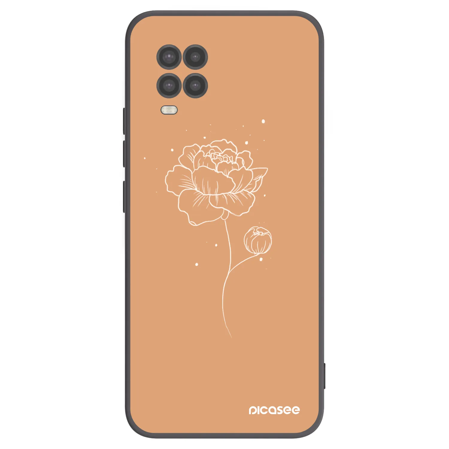 Picasee silikonový černý obal pro Xiaomi Mi 10 Lite - Peonies
