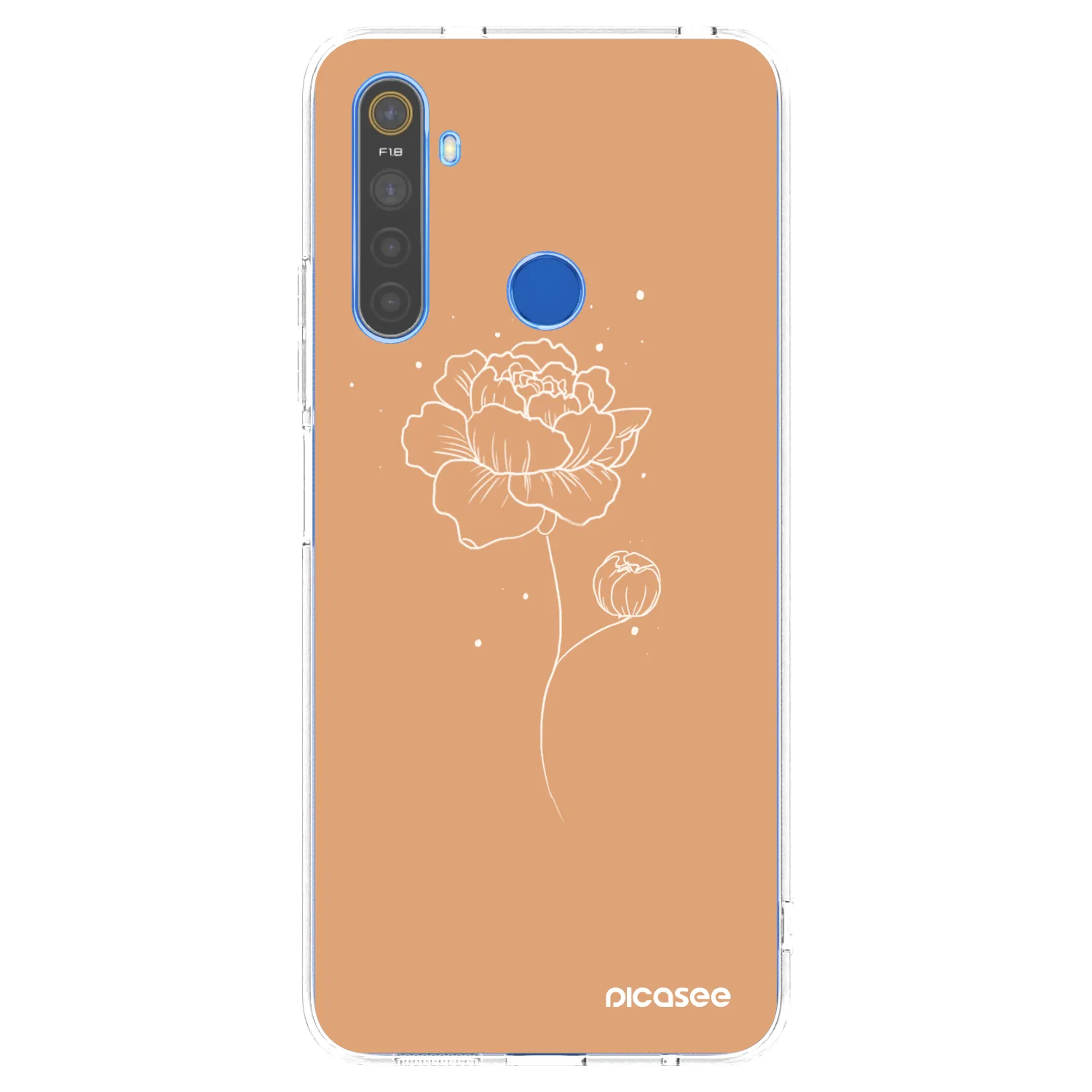 Picasee silikonový průhledný obal pro Realme 5 - Peonies