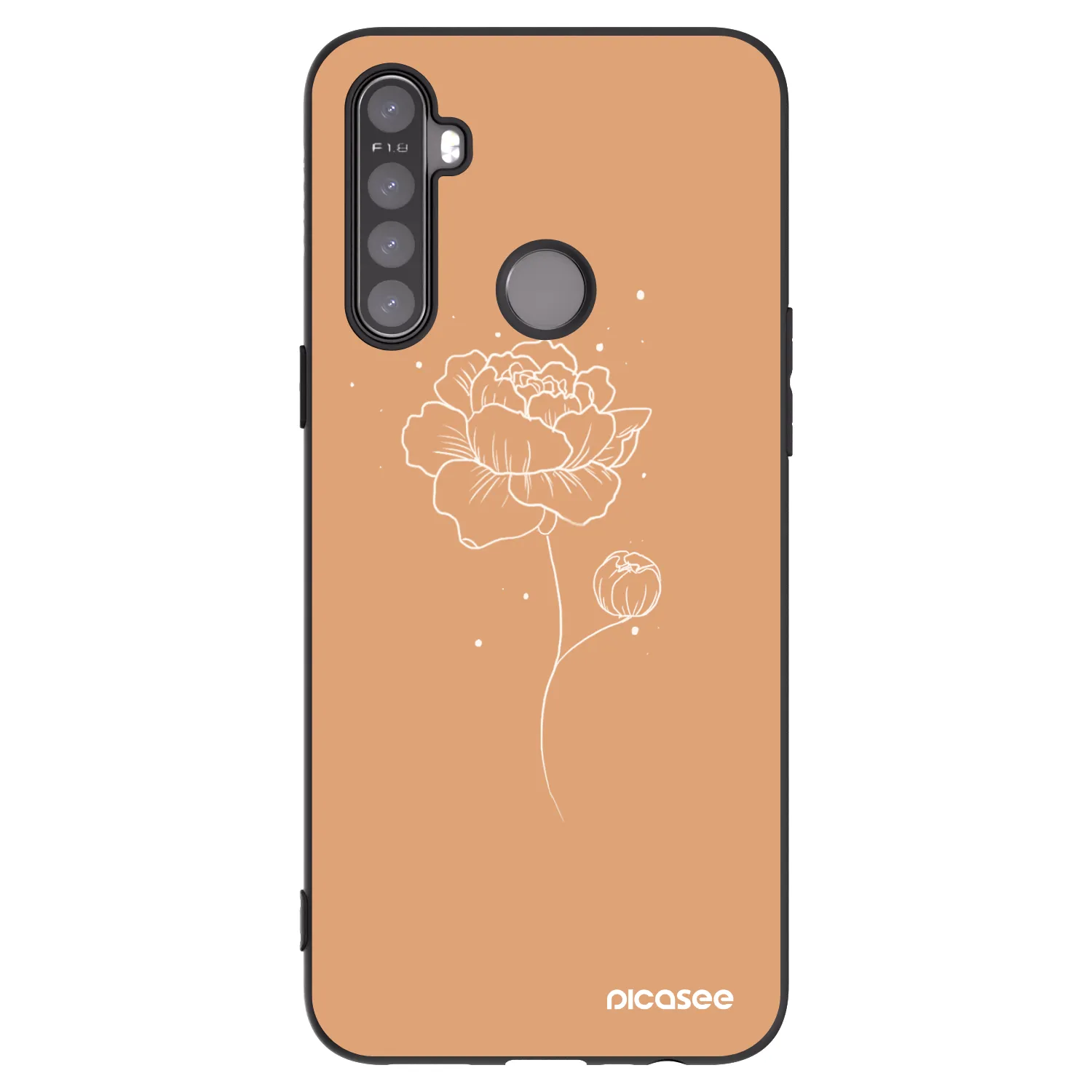 Picasee silikonový černý obal pro Realme 5 - Peonies