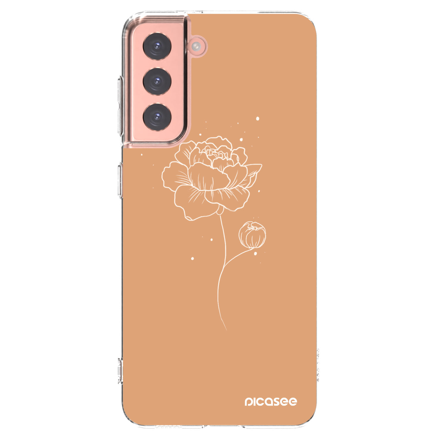 Picasee silikonový průhledný obal pro Samsung Galaxy S21 5G G991B - Peonies