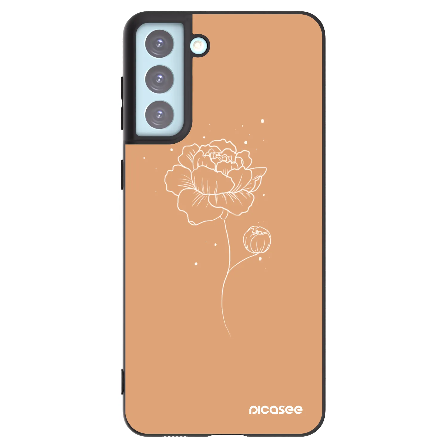 Picasee silikonový černý obal pro Samsung Galaxy S21+ 5G G996F - Peonies