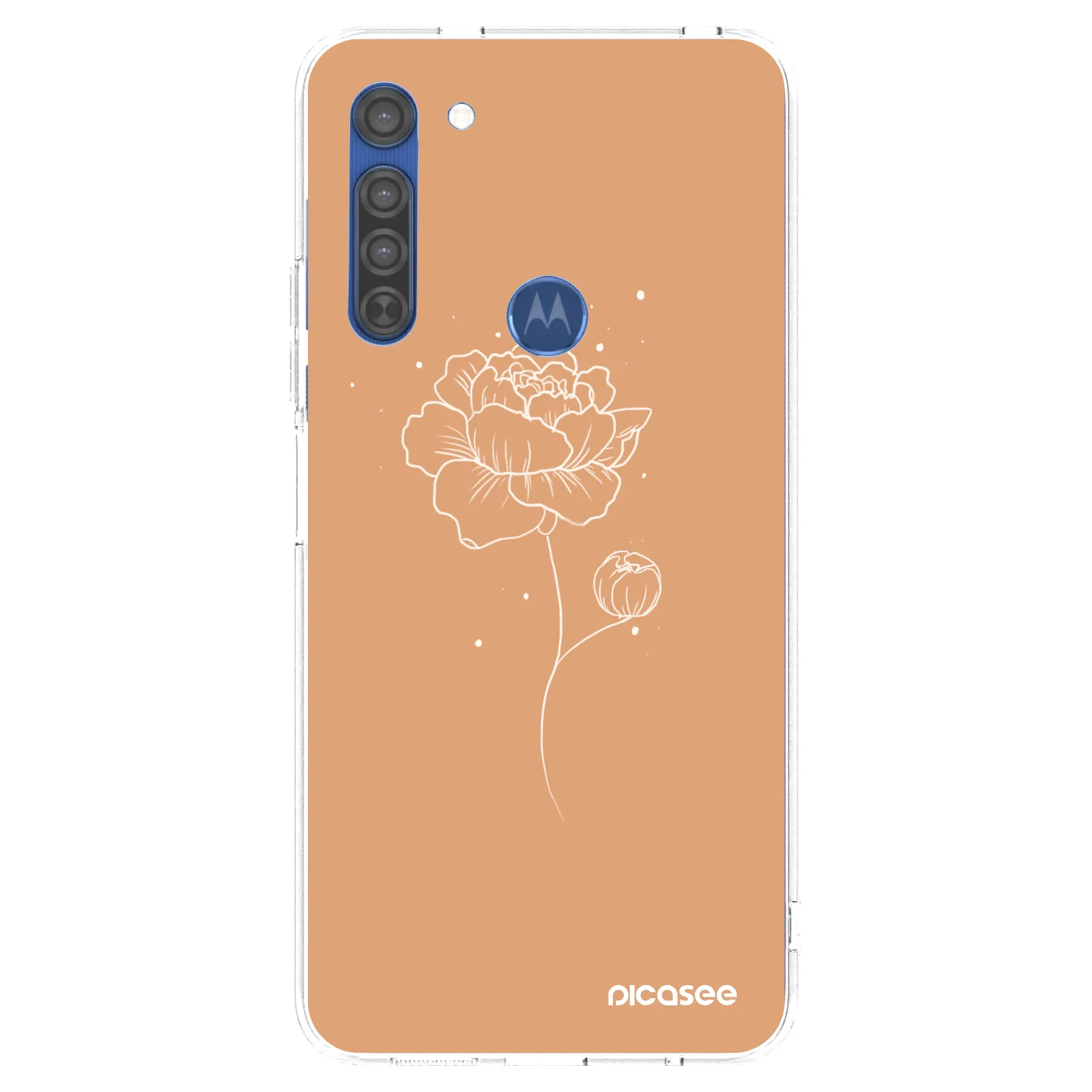 Picasee silikonový průhledný obal pro Motorola Moto G8 - Peonies