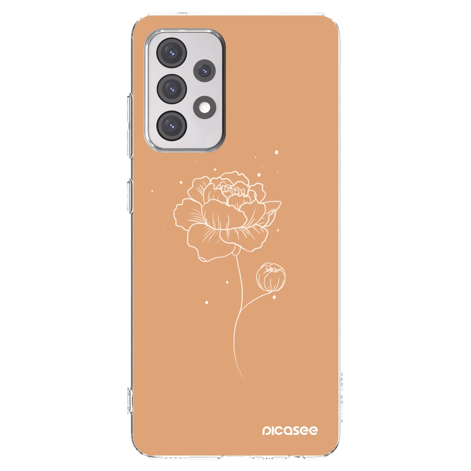 Picasee silikonový průhledný obal pro Samsung Galaxy A52 5G A525F - Peonies