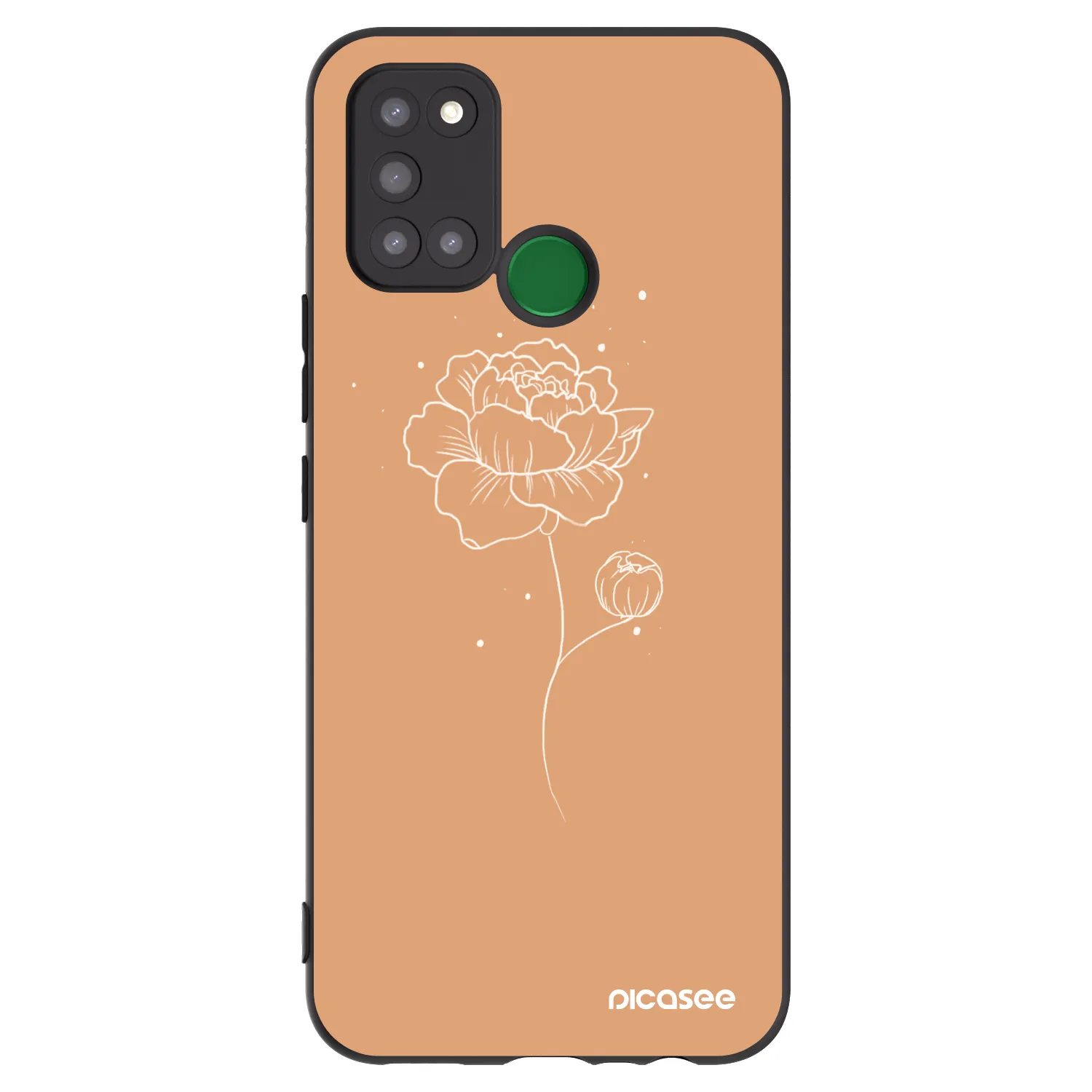 Picasee silikonový černý obal pro Realme 7i - Peonies
