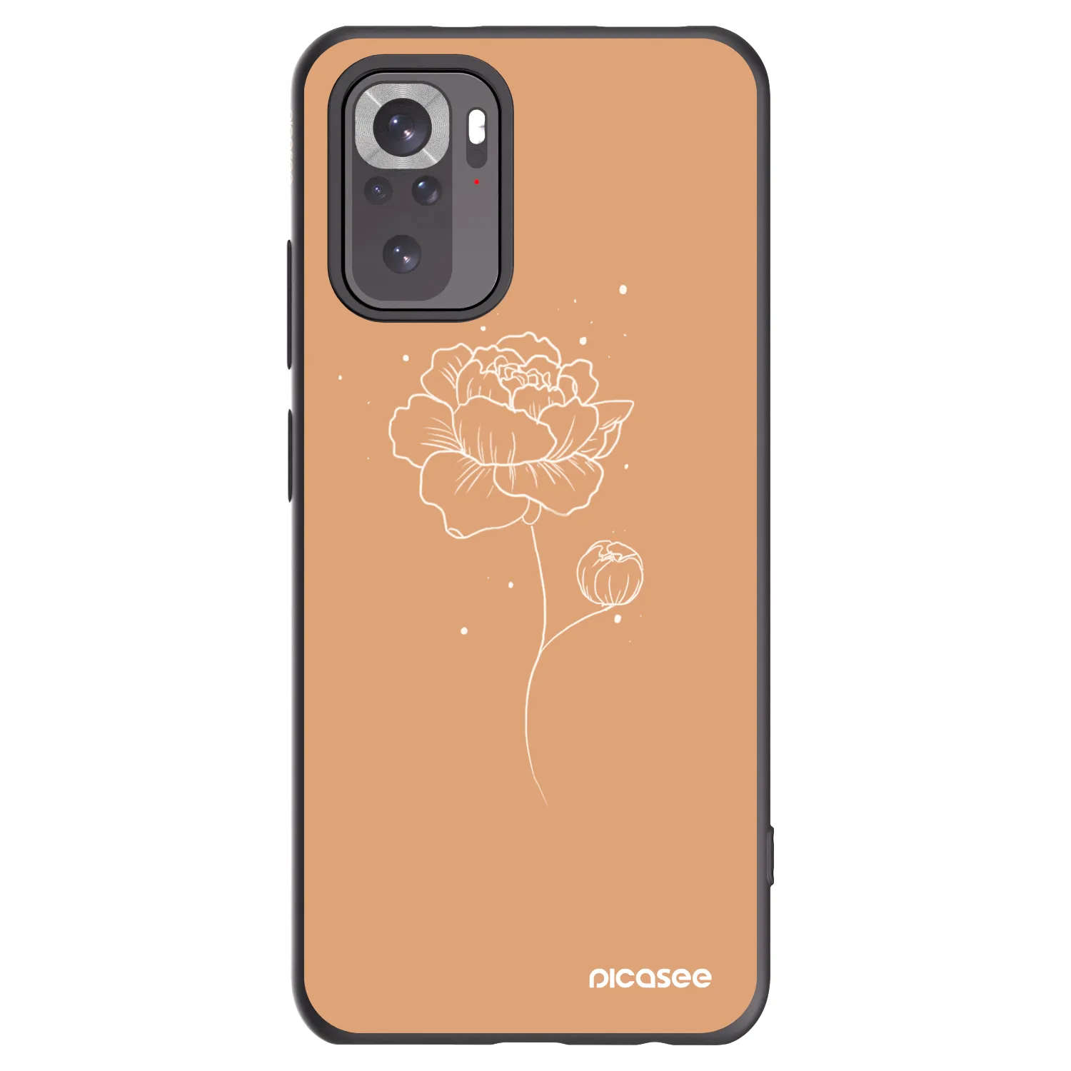 Picasee silikonový černý obal pro Xiaomi Redmi Note 10S - Peonies
