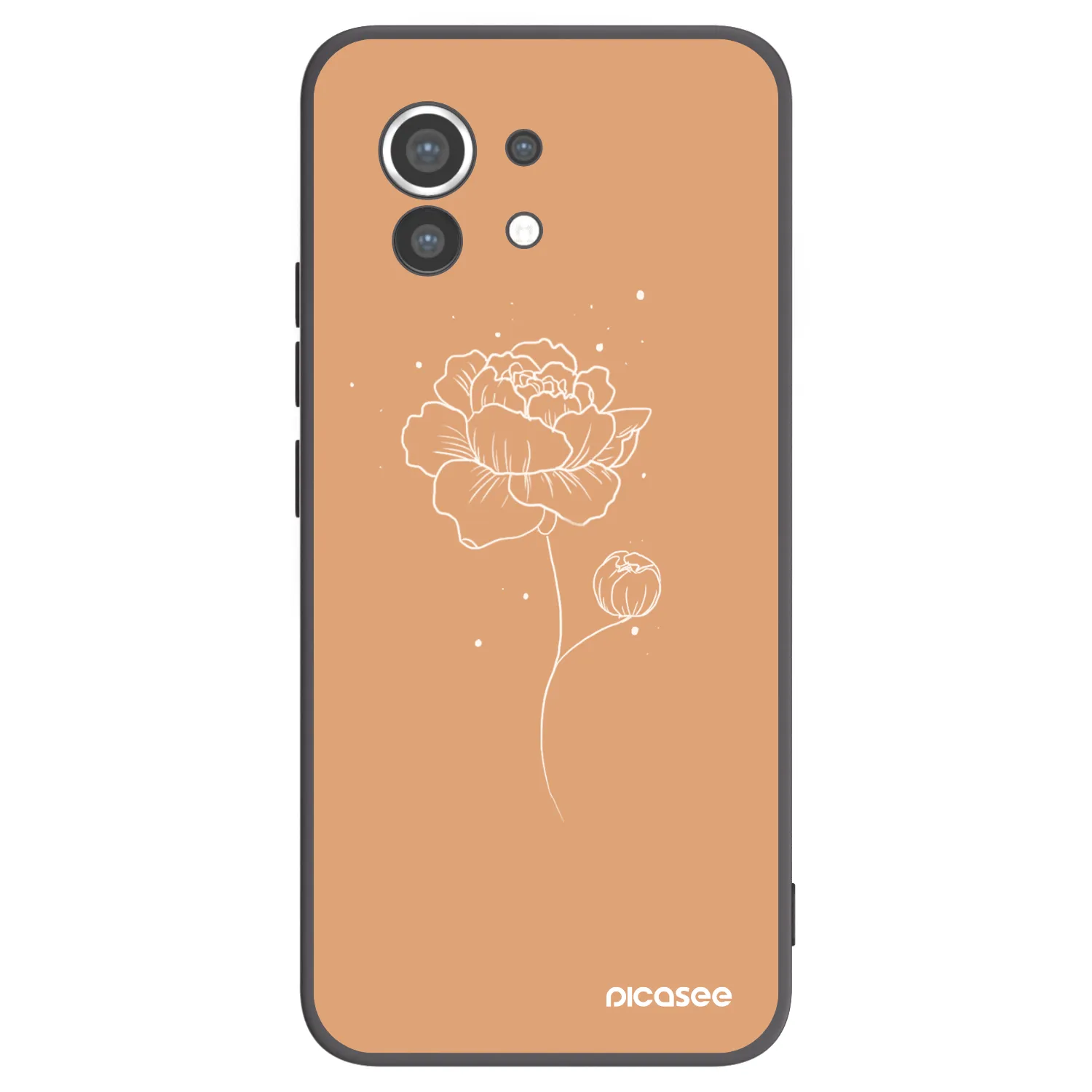 Picasee silikonový černý obal pro Xiaomi Mi 11 - Peonies