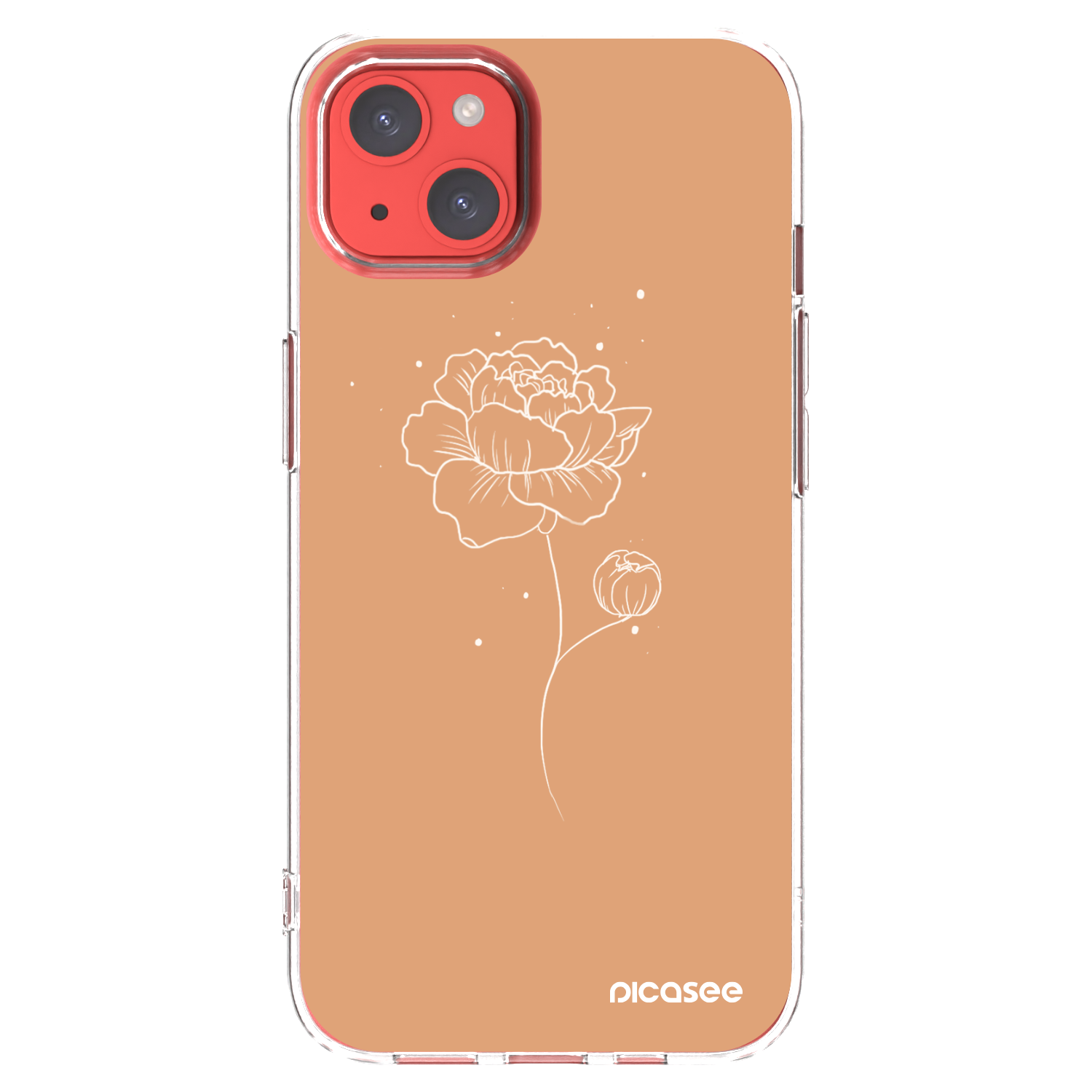 Picasee silikonový průhledný obal pro Apple iPhone 13 - Peonies
