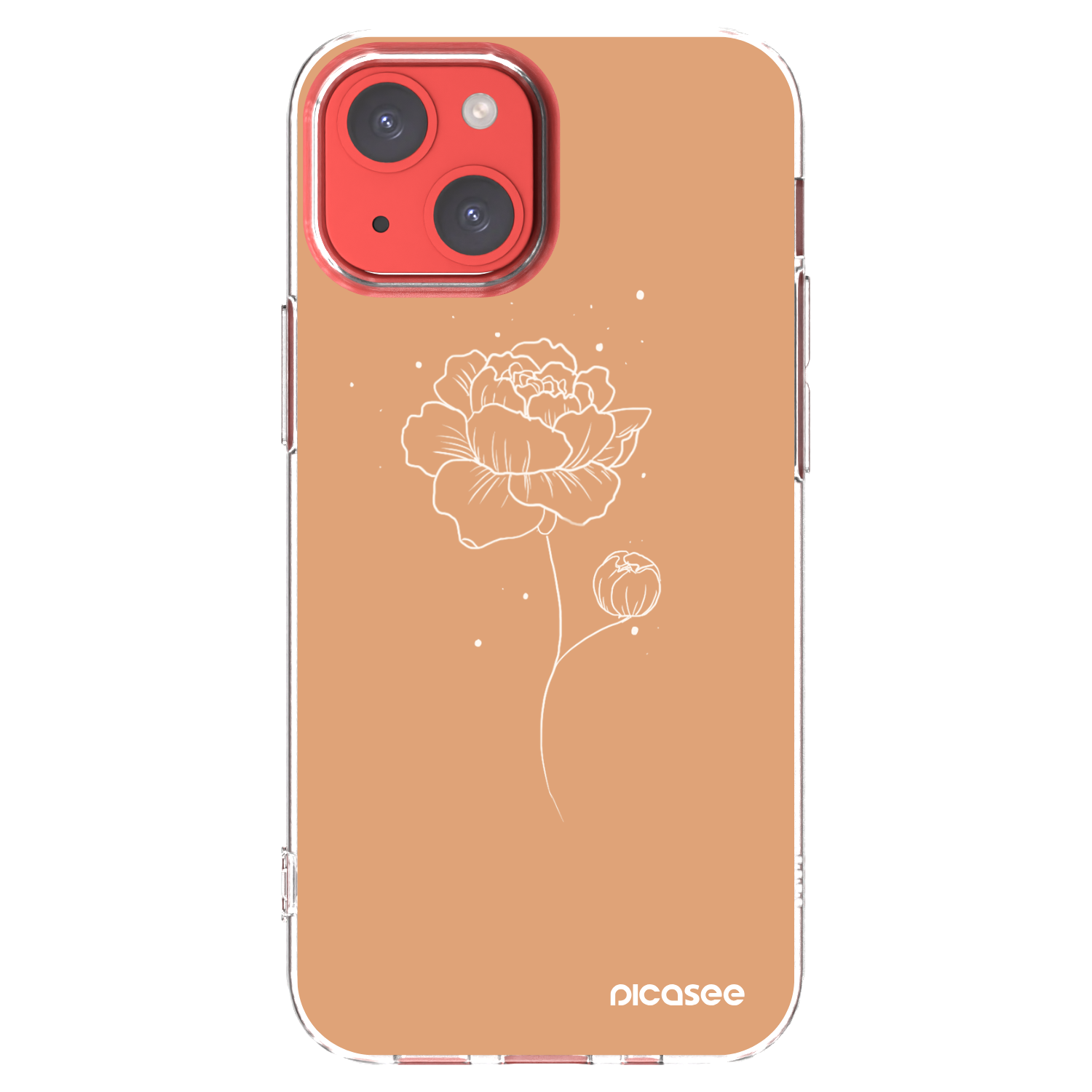 Picasee silikonový průhledný obal pro Apple iPhone 13 mini - Peonies