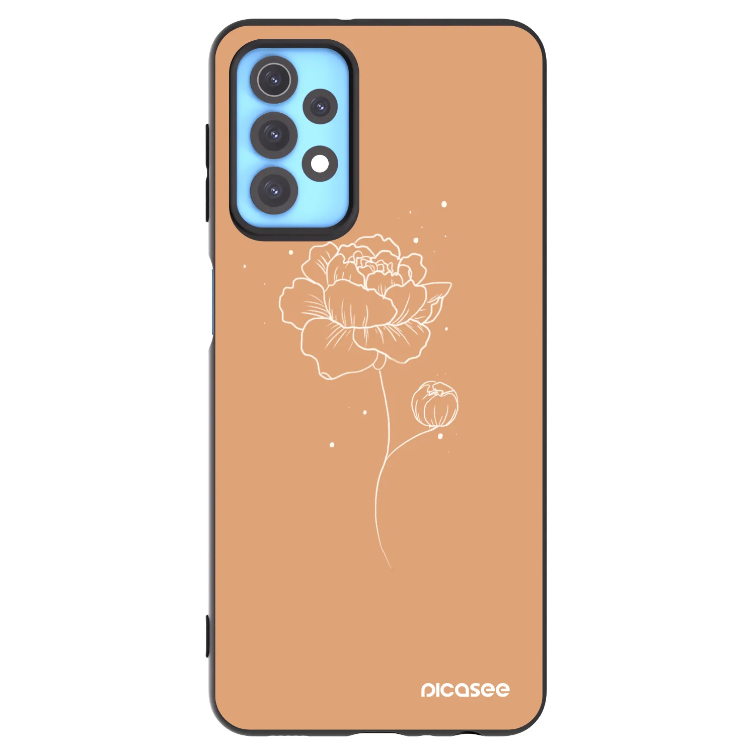 Picasee silikonový černý obal pro Samsung Galaxy A32 4G SM-A325F - Peonies