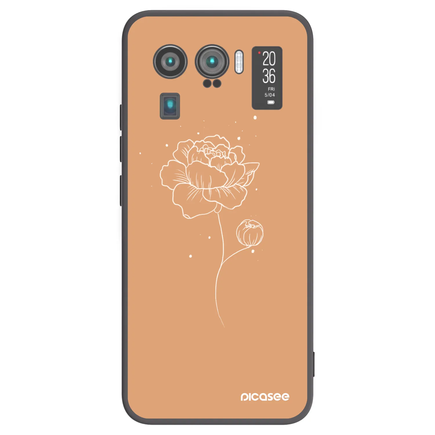 Picasee silikonový černý obal pro Xiaomi Mi 11 Ultra - Peonies