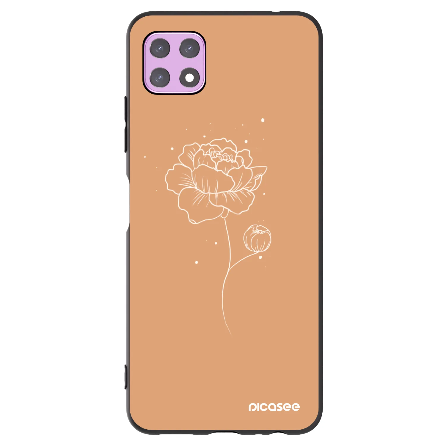 Picasee silikonový černý obal pro Samsung Galaxy A22 A226B 5G - Peonies