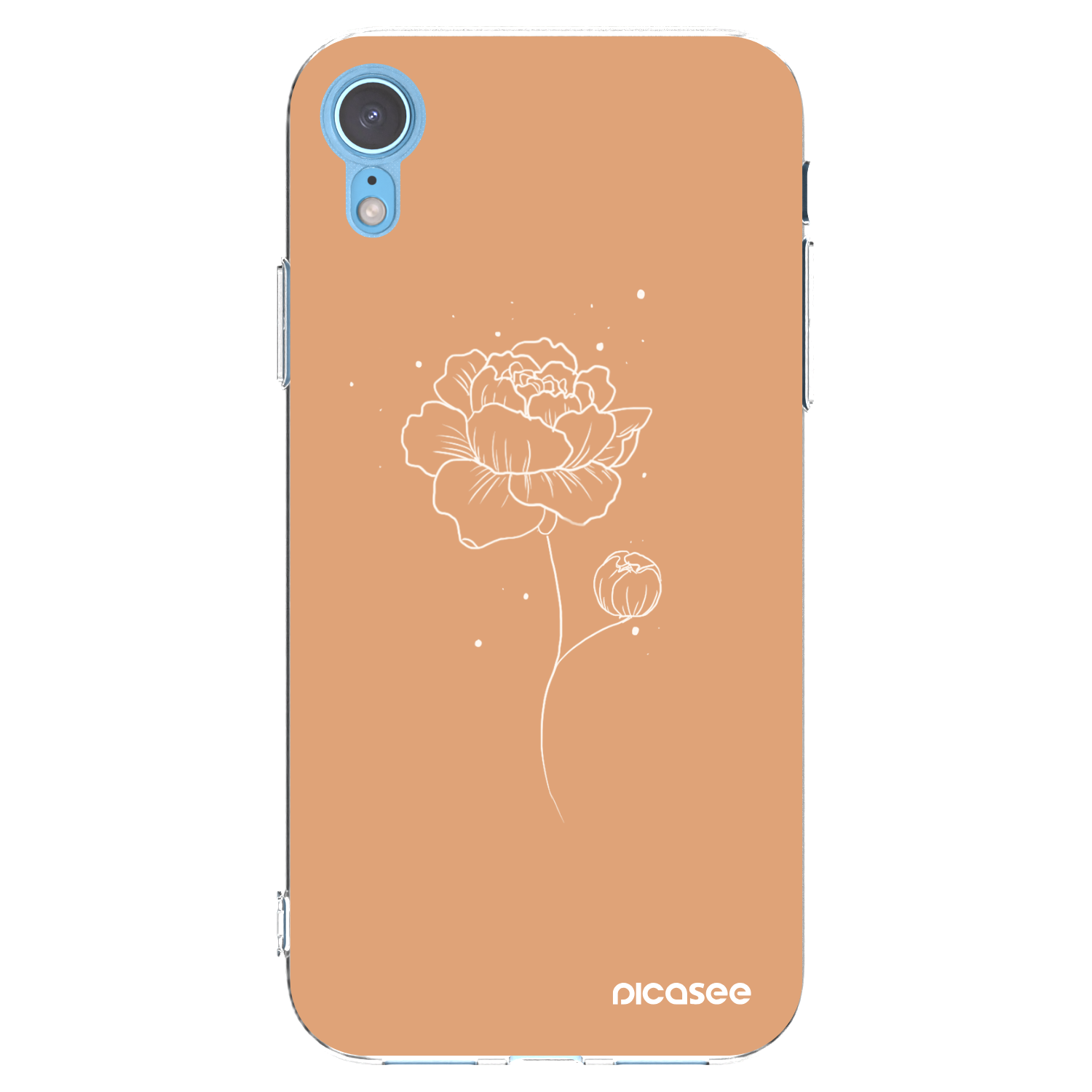 Picasee silikonový průhledný obal pro Apple iPhone XR - Peonies