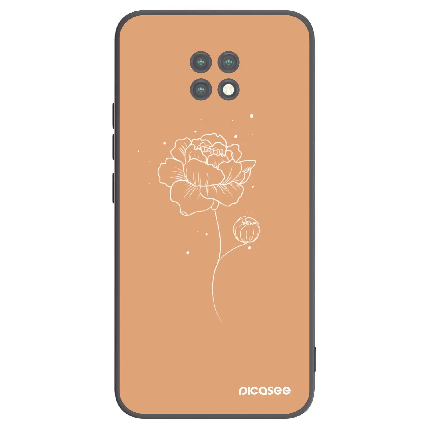 Picasee silikonový černý obal pro Xiaomi Redmi Note 9T - Peonies