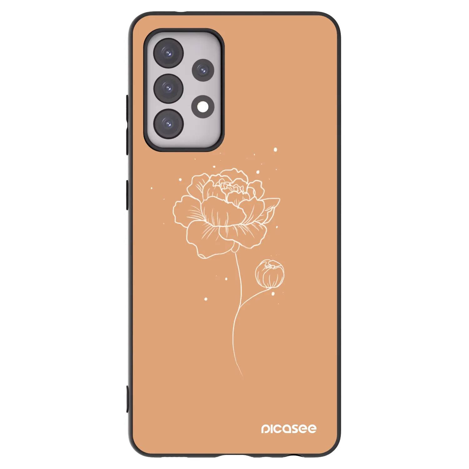 Picasee silikonový černý obal pro Samsung Galaxy A52s 5G A528B - Peonies