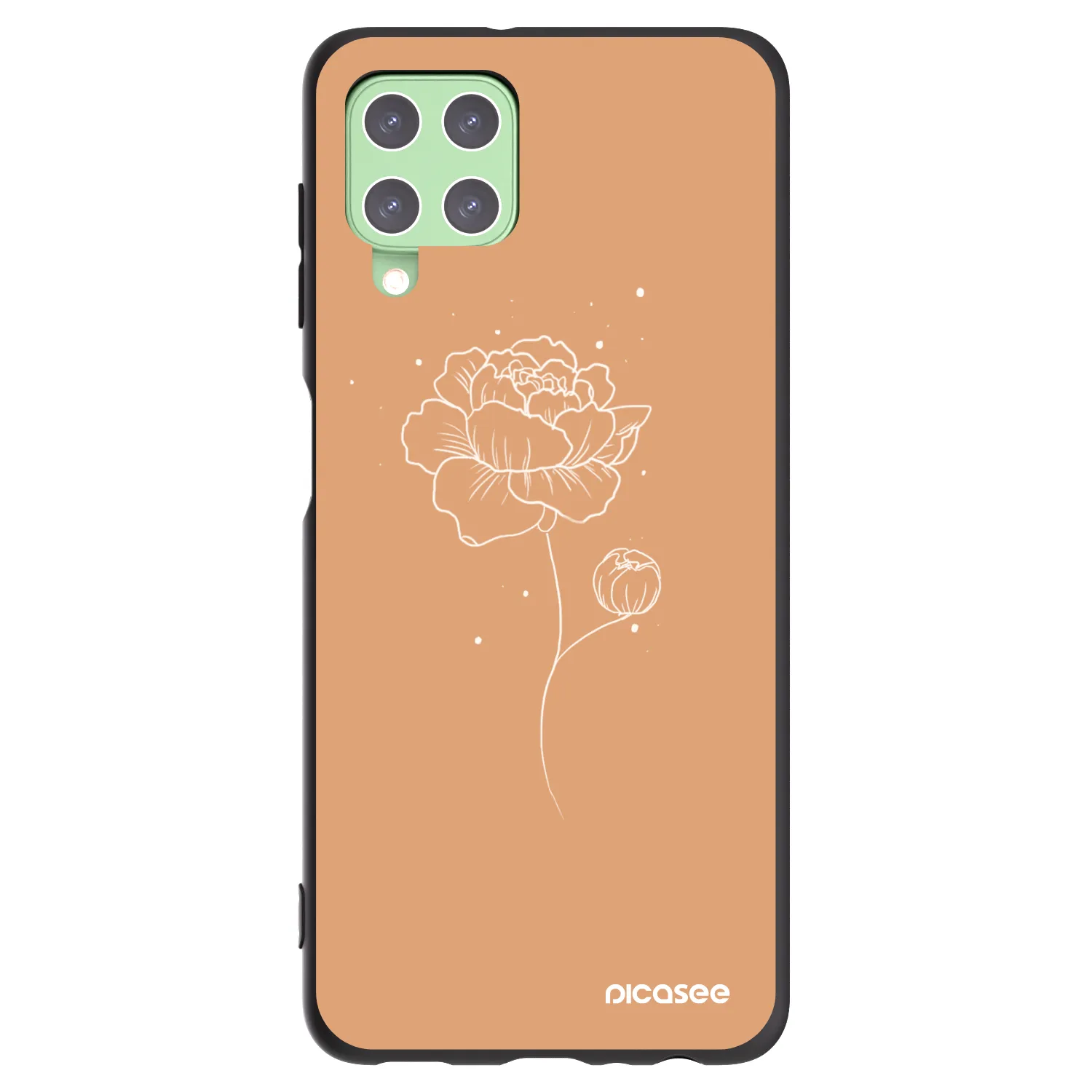 Picasee silikonový černý obal pro Samsung Galaxy A22 A225F 4G - Peonies