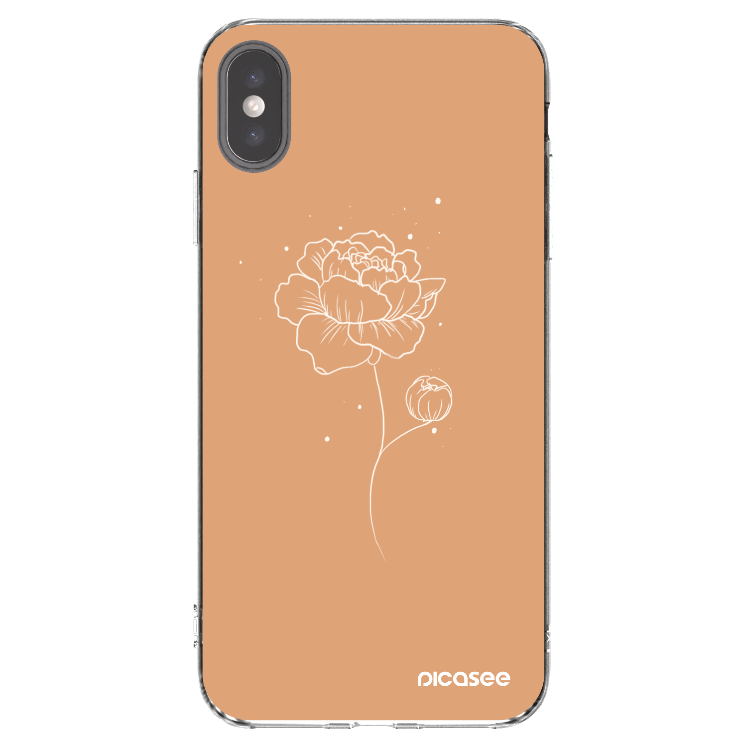 Picasee silikonový průhledný obal pro Apple iPhone XS Max - Peonies