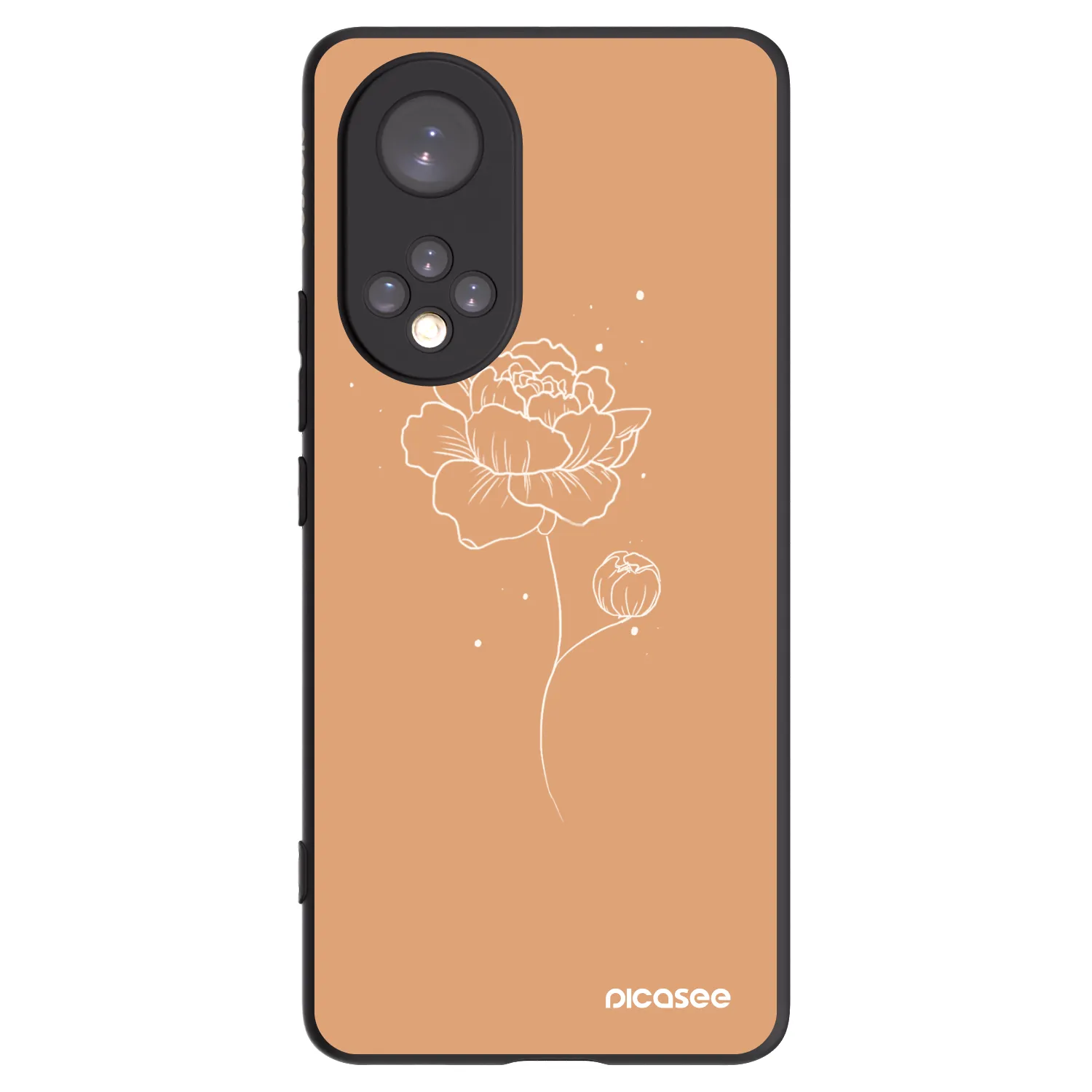 Picasee silikonový černý obal pro Honor 50 5G - Peonies