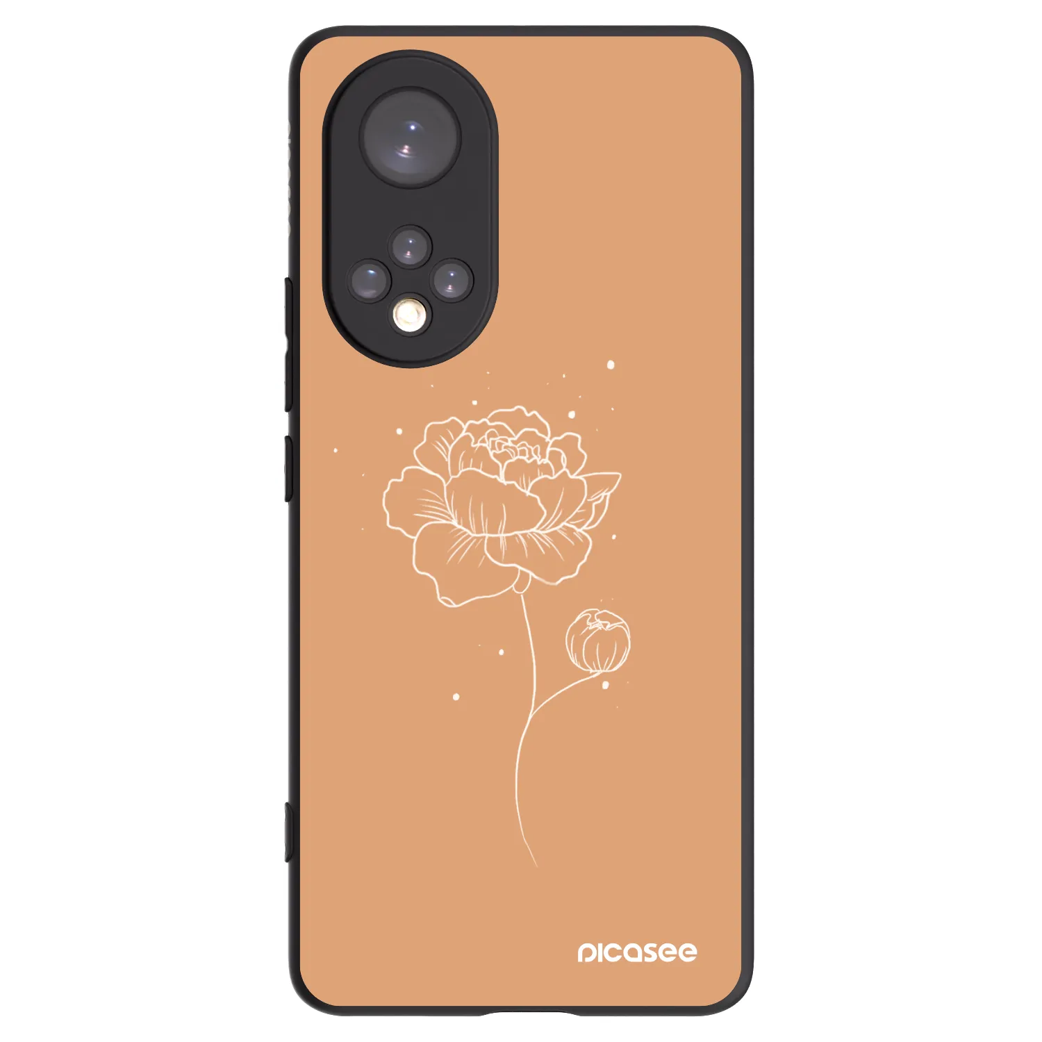 Picasee silikonový černý obal pro Huawei Nova 9 - Peonies