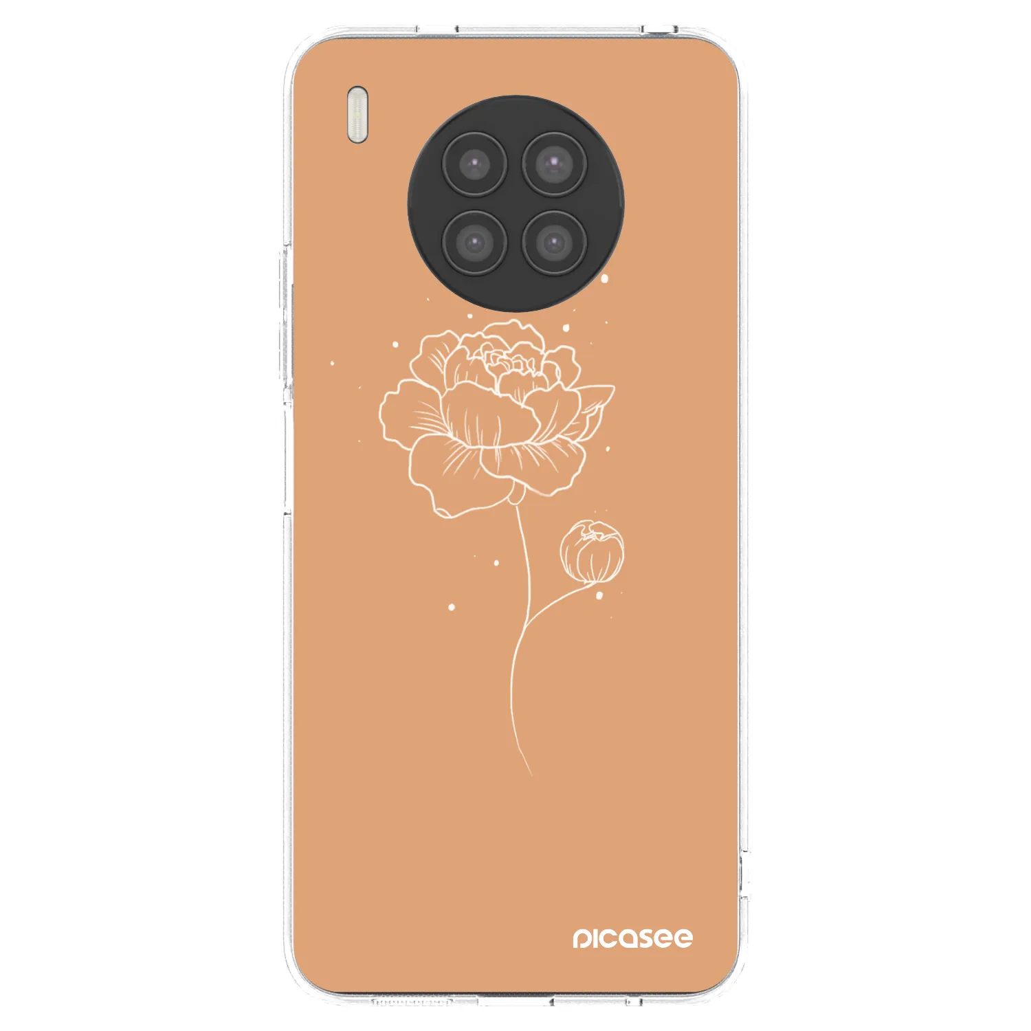 Picasee silikonový průhledný obal pro Huawei Nova 8i - Peonies