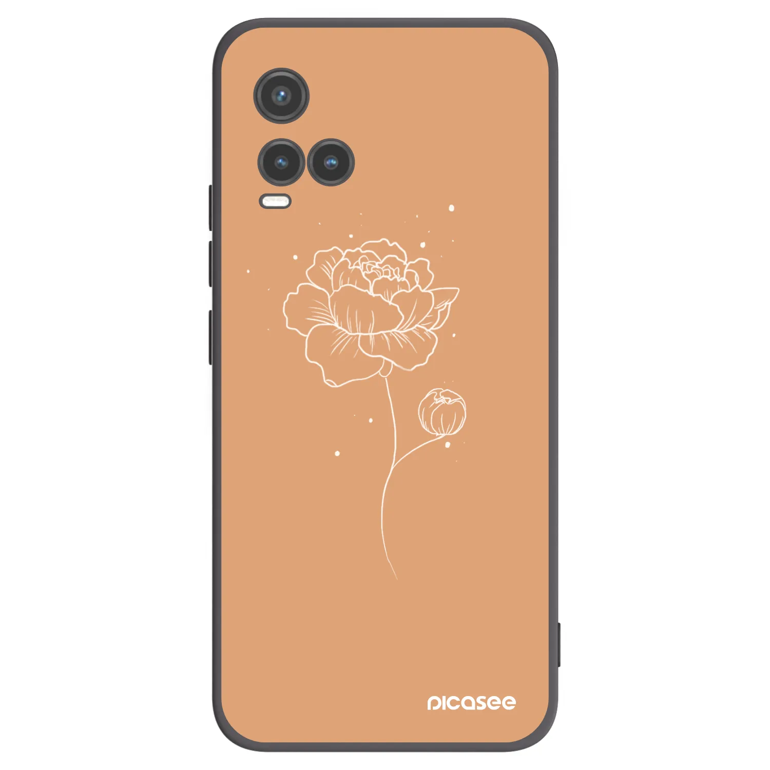 Picasee silikonový černý obal pro Vivo Y33s - Peonies
